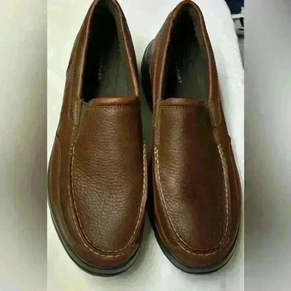 Rockport Men’s Eureka Plus Slip On Pro Walker Casual Shoes Walnut Size 13W NWOT
